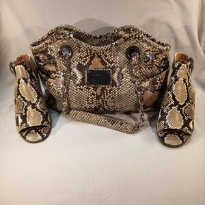 Nicole Miller Python Bag + Vionic Snakeskin Heels Set 6.5W